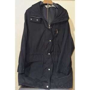 Eddie Bauer Women's Jacket Size MediumBlack 100% Polyester Full Zip Snap Pockets